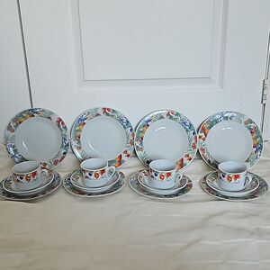 Table D'Hote 16 Pieces Porcelain Dinner Set Dishwasher & Microwave Safe White